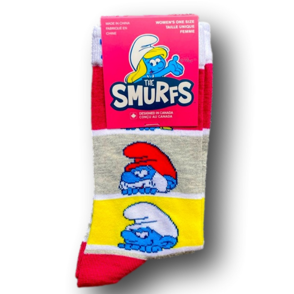 3/$20 The Smurfs Funny Novelty Crew Socks - Brand New